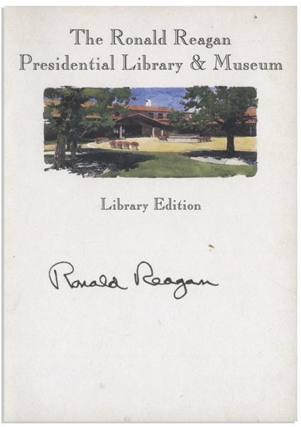 Ronald Reagan Signed Bookplate, Accompanied by the First Edition of His Autobiography ''An American Life''